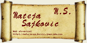 Mateja Šajković vizit kartica